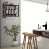 Industrial Wall Mounted Wine Rack with 3 Stem Glass Holders