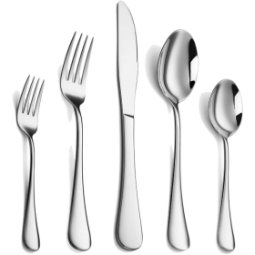 Silverware Set, 20-Piece Stainless Steel Flatware Cutlery Set Service for 4, Include Knife/ Fork/ Spoon, Mirror Polished and Dishwasher Safe