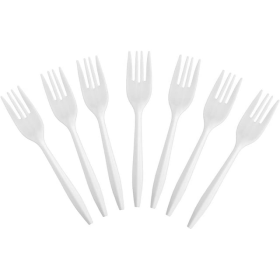 Comfy Package Heavy Duty Plastic Forks Bulk Disposable Cutlery Set, 400-Pack