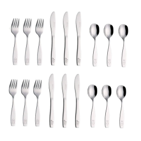 Exzact Children Flatware 18pcs Stainless Steel Kid Silverware