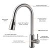 Kitchen Faucets Single Handle Kitchen Sink Faucet Brushed Nickel Stainless Steel Pulldown Head Faucet