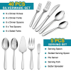 Vesteel 45 Piece Modern Silverware Set with Serving Utensils, Stainless Steel Flatware Cutlery Set for 8, Eating Utensils Tableware Include Forks Kniv