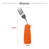 Ehucon Adaptive Utensils,Weighted Fork for Handicaps , Tremors Parkinsons Limited or Weak Grasp Elderly, Ergonomic Cutlery with Non-Slip Easy Grip Han