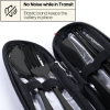 Travel Utensils with Case, Quatish Portable Silverware Set for Work, Lunch Reusable Travel Cutlery Set, 304 Stainless Steel Fork and Spoon Set for Cam