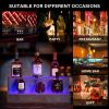 LED Lighted Liquor Bottle Display Shelf, 20 Inch Bar Display Shelf, DIY Illuminated Bottle Shelf with App & Remote Control, 2 Step Freestanding Holdin