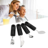 Weighted Utensils, Anti Shaking 4 Pieces Stainless Steel Hanging Hole Parkinsons Utensils For Parkinson