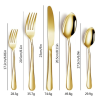 Golden Silverware Set 20 Pieces Stainless Steel Flatware Set, Kitchen Utensil Set Service for 5, Tableware Cutlery Set for Home & Restaurant, Dishwash