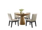 Jasper Driftwood Finish 5 Piece 47" Wide Contemporary Round Dining Table Set with Black Finish Chairs