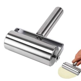 1pc, Baker Roller, 360 Degree Rolling Baker Roller, Stainless Steel Roller For Baking, Creative Stainless Steel Dough Roller, Non-stick Pastry Roller, (Color: Silver-L)