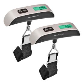 5 Core Digital Luggage Scale Pair Backlight LCD Display with Temperature Measurement/Baggage Scale 110lbs Capacity, Portable Stainless Steel Hanging S (SKU: LSS-004 2pcs)