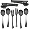 Walchoice 8 Pieces Serving Utensils Set, Stainless Steel Hostess Set, Includes Slotted Spoon/Serving Spoon/Serving Fork/Serving Tongs, Mirror Polished