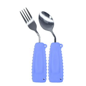 Ehucon Adaptive Utensils,Weighted Spoon and Fork Set for Handicaps ,Tremors Parkinsons Limited or Weak Grasp Elderly,Ergonomic Cutlery with Silicon No (Brand: Ehucon)