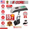 5 Core Digital Luggage Scale Pair Backlight LCD Display with Temperature Measurement/Baggage Scale 110lbs Capacity, Portable Stainless Steel Hanging S