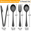 Walchoice 8 Pieces Serving Utensils Set, Stainless Steel Hostess Set, Includes Slotted Spoon/Serving Spoon/Serving Fork/Serving Tongs, Mirror Polished