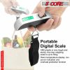 5 Core Digital Luggage Scale Pair Backlight LCD Display with Temperature Measurement/Baggage Scale 110lbs Capacity, Portable Stainless Steel Hanging S